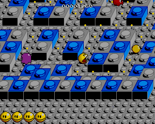 Pac-Mania (Acorn 32-bit) screenshot: Game start on easy