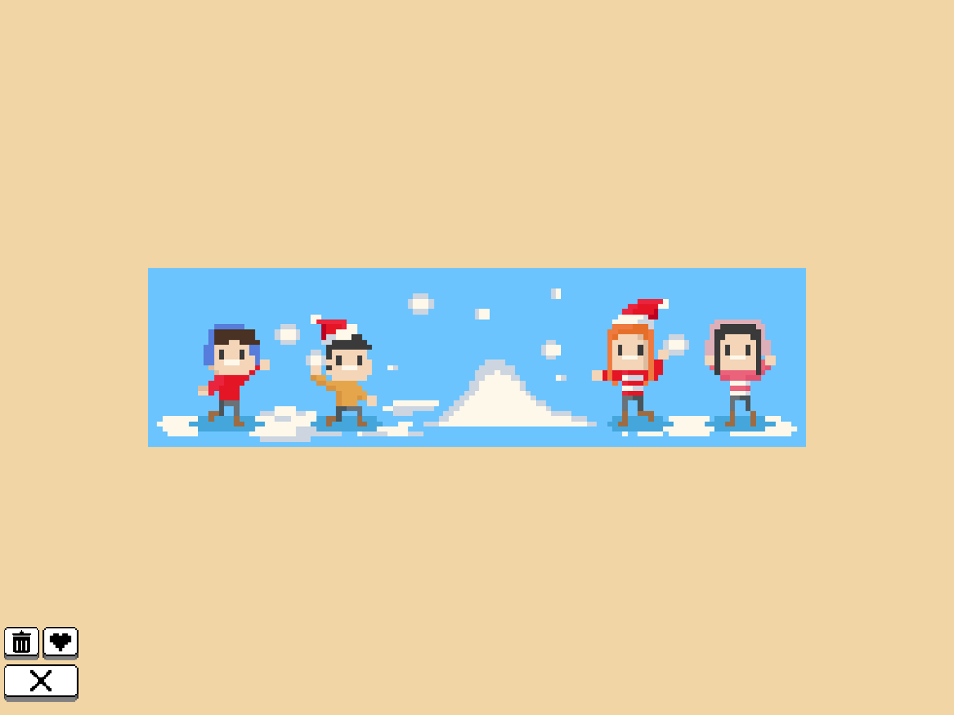 Coloring Pixels: Advent Pack (Windows) screenshot: December 8th - snowball fight!