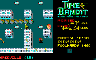 Time Bandit (DOS) screenshot: Is it a train? Is it a snake? Is it dangerous?