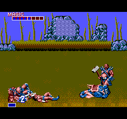 Golden Axe (SEGA Master System) screenshot: The first boss fight