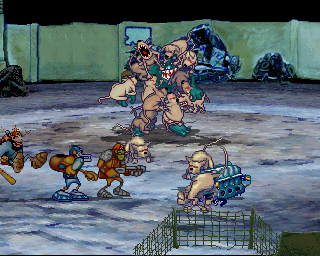 Three Dirty Dwarves (SEGA Saturn) screenshot: Boss fight