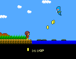 Alex Kidd: High-Tech World (SEGA Master System) screenshot: Even these ninja assassins can jump out of water