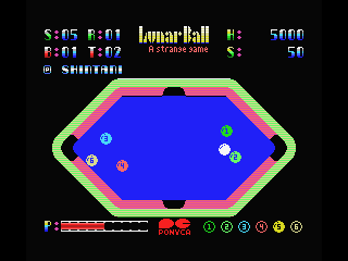 Lunar Pool (MSX) screenshot: Let's pockect some balls