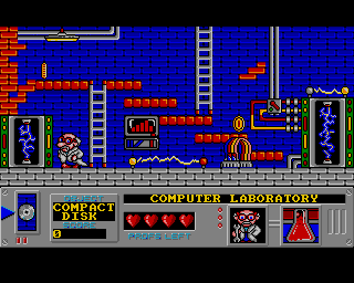 Mad Professor Mariarti (Acorn 32-bit) screenshot: Level "computer laboratory"