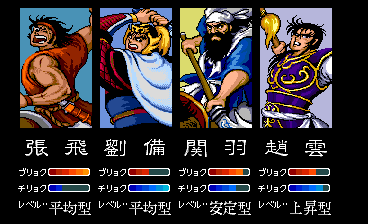 Dynasty Wars (TurboGrafx CD) screenshot: Character selection