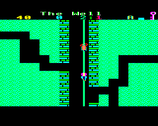 Citadel (BBC Micro) screenshot: Climbing down the well