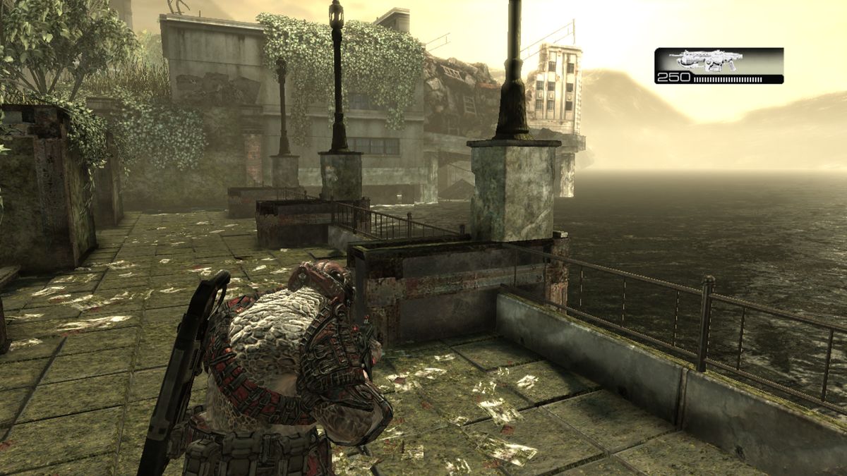 Gears of War 2: Flashback Multiplayer Map Pack (Xbox 360) screenshot: Gridlock - One of the seaside areas