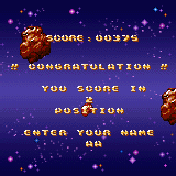 Saturn Strike (Palm OS) screenshot: Game over