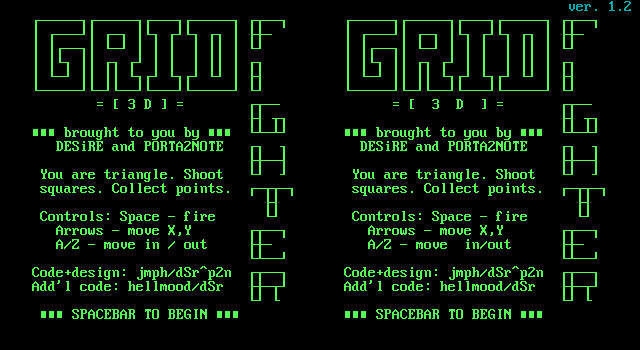 Gridfighter 3D (Macintosh) screenshot: Title screen