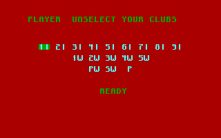 California Pro Golf (DOS) screenshot: Unselect clubs (CGA)