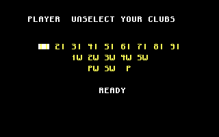 California Pro Golf (DOS) screenshot: Unselect clubs (EGA)