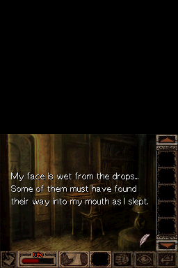theresia.. (Nintendo DS) screenshot: Wet face.