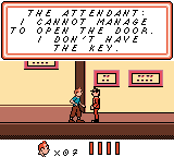 Tintin: Le Temple du Soleil (Game Boy Color) screenshot: Guess what we have to do now...