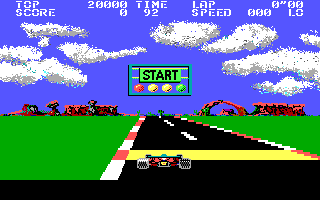 Pole Position II (DOS) screenshot: Start (EGA)