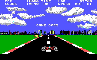 Pole Position II (DOS) screenshot: Game Over (EGA)