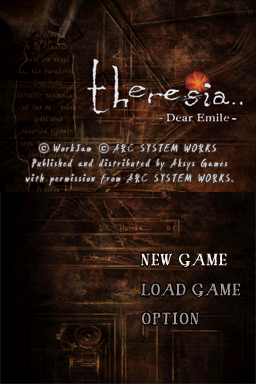 theresia.. (Nintendo DS) screenshot: Title screen.