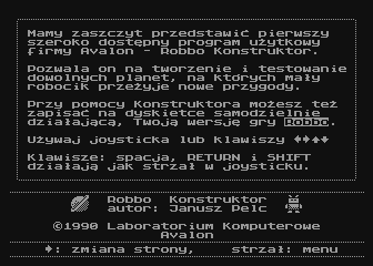 Lasermania / Robbo Konstruktor (Atari 8-bit) screenshot: Robbo Konstruktor introduction