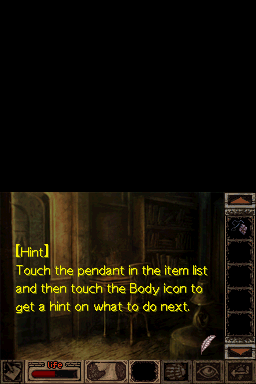 theresia.. (Nintendo DS) screenshot: Hint.