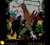 Tintin: Le Temple du Soleil (Game Boy Color) screenshot: Main Menu