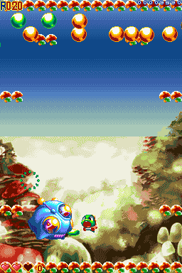 Bubble Bobble Revolution (Nintendo DS) screenshot: Fighting the second boss.