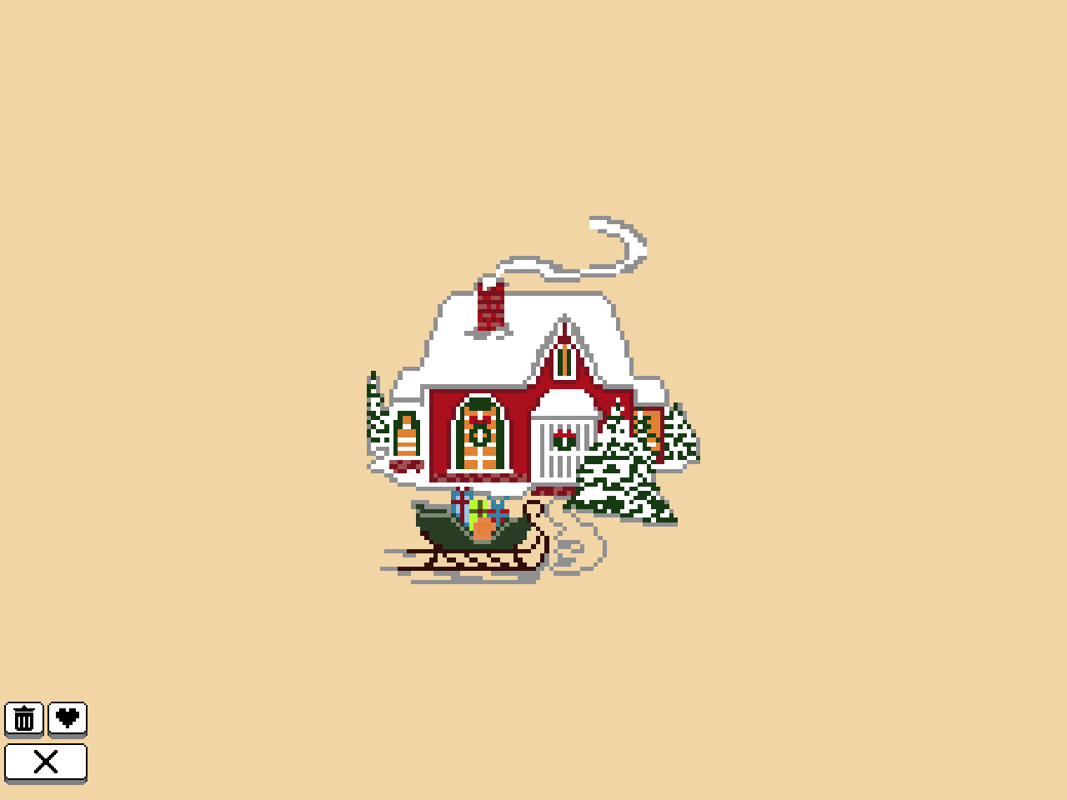 Coloring Pixels: Advent Pack (Windows) screenshot: December 10th - a beautiful, rustic house, quite much in style of traditional Christmas cards.