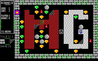 Bloxinies II (DOS) screenshot: Fooling around with the editor