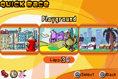 Cartoon Network Speedway (Game Boy Advance) screenshot: Picking a level