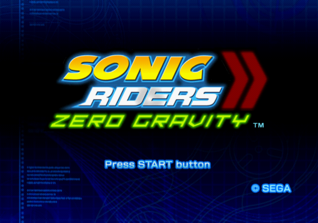 Sonic Riders: Zero Gravity (PlayStation 2) screenshot: Title screen.
