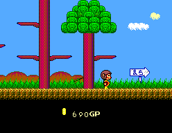 Alex Kidd: High-Tech World (SEGA Master System) screenshot: Exit from the first forest