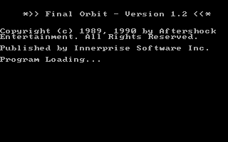 Final Orbit (DOS) screenshot: Program Loading