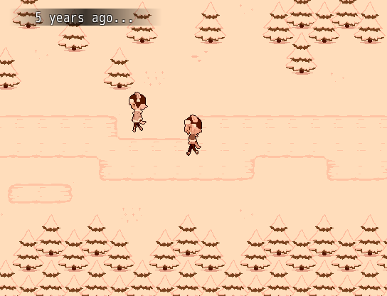 Wandering Wolf Trick (Windows) screenshot: Flashback to one of the earliest times Trick and Treat travelled together.