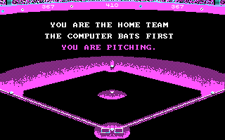 Strike Zone Baseball (DOS) screenshot: Before starting of Strike Zone (CGA)