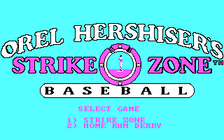 Strike Zone Baseball (DOS) screenshot: Select Game (CGA)