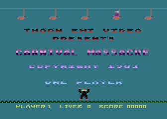 Carnival Massacre (Atari 8-bit) screenshot: Title screen