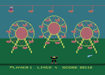 Carnival Massacre (Atari 8-bit) screenshot: In the end a gun appear