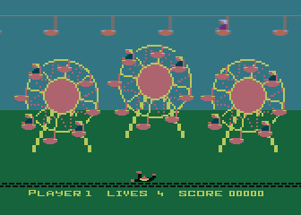 Carnival Massacre (Atari 8-bit) screenshot: I was hit