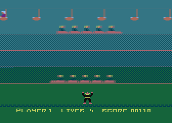 Carnival Massacre (Atari 8-bit) screenshot: Next: the roller coaster