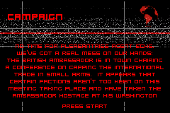 Ballistic: Ecks vs. Sever (Game Boy Advance) screenshot: Mission briefing and objectives.