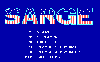 Sarge (DOS) screenshot: Menu (CGA)