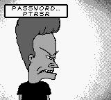 MTV's Beavis and Butt-Head (Game Boy) screenshot: Password screen