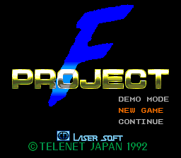 F1 Team Simulation: Project F (TurboGrafx CD) screenshot: Title screen