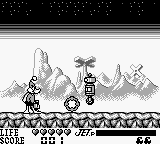 Daffy Duck (Game Boy) screenshot: Duck Dodgers shoots a robot