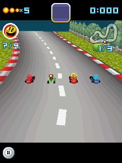 Pac-Man Kart Rally 3D (J2ME) screenshot: The racers are lining up