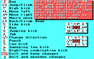 Bruce Lee Lives (DOS) screenshot: Configure Joystick (CGA)