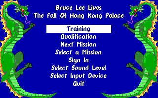 Bruce Lee Lives (DOS) screenshot: Main Menu (EGA)