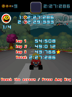 Pac-Man Kart Rally 3D (J2ME) screenshot: Results