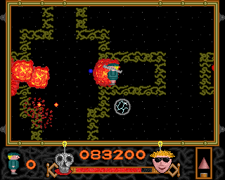 Asylum (Acorn 32-bit) screenshot: Usually a good idea not to get caught in the explosion