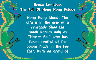 Bruce Lee Lives (DOS) screenshot: Story (VGA)