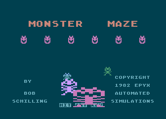 Monster Maze (Atari 8-bit) screenshot: Title screen