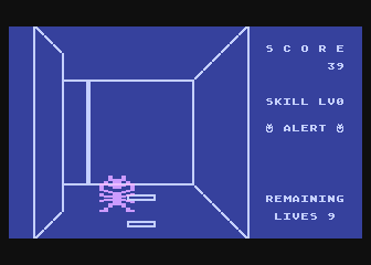 Monster Maze (Atari 8-bit) screenshot: Coming across a monster
